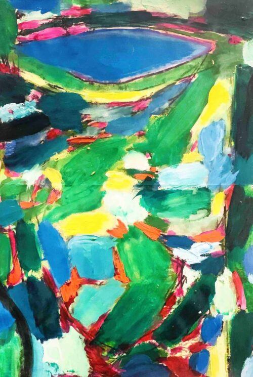 Lebendige abstrakte Malerei mit leuchtenden Farben, Öl- oder Acryltechnik, spezielle Auftragsmalerei, moderne Kunstwerke von Nikolaus Kriese.