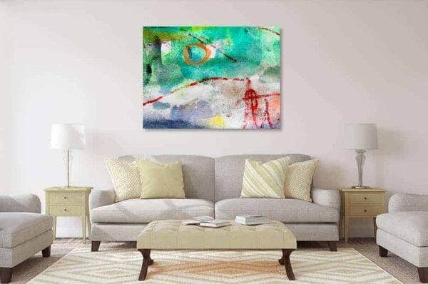 Abstrakte moderne Acrylmalerei, Kunstwerk, Wandbild, Originalkunst, zeitgenössische Kunst, Wohnzimmer Dekoration, Auftragsmalerei Nikolaus Kriese.