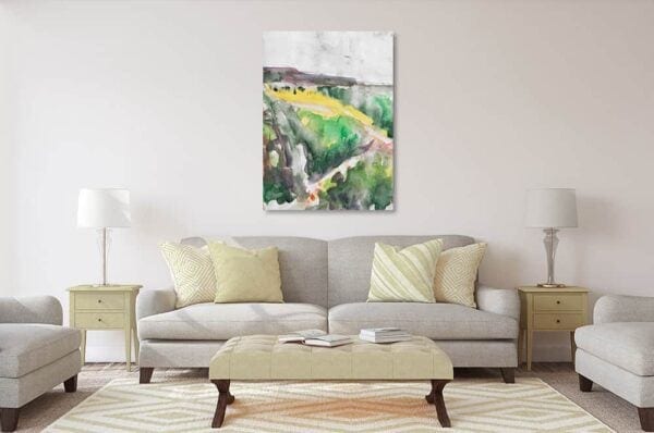 Farbenfrohes modernes Wohnzimmer mit abstrakter Kunstmalerei, elegantem Sofa, Couchtisch und harmonischer Raumgestaltung. Perfekte Einrichtungsidee von Nikolaus Kriese für individuelle Wohnraumgestaltung.