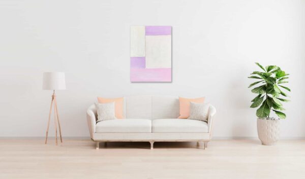 Abstraktes Acrylbild Flächen mit Rosa und Rose wandbild