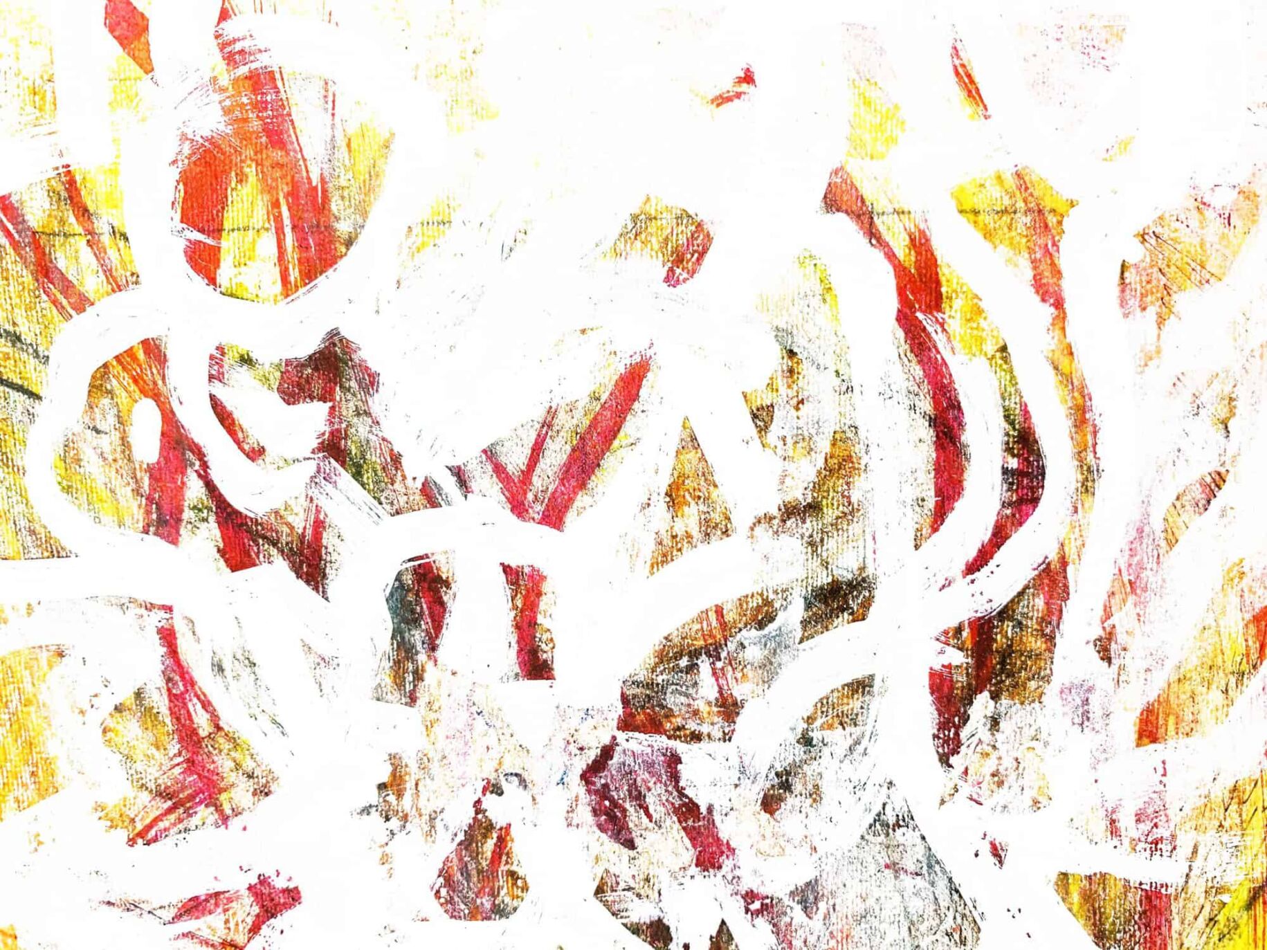 Abstraktes Acrylbild Helligkeit mit Gelb und Rot