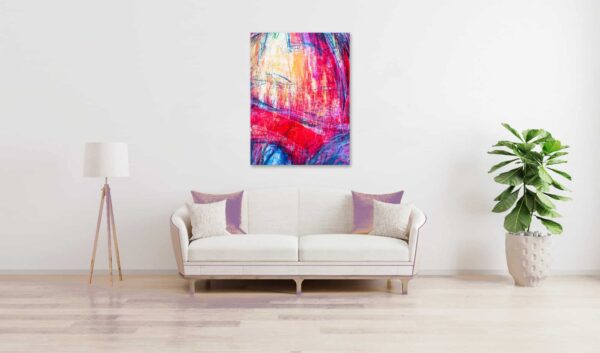 Abstrakte Acrylmalerei, farbenfrohes Wandbild, moderne Kunst, Wohnzimmer Dekoration, Kunst auf Leinwand heruntergeladen.