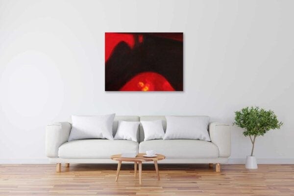 Abstraktes Kunstbild leuchtend Rot Schwarz künstler
