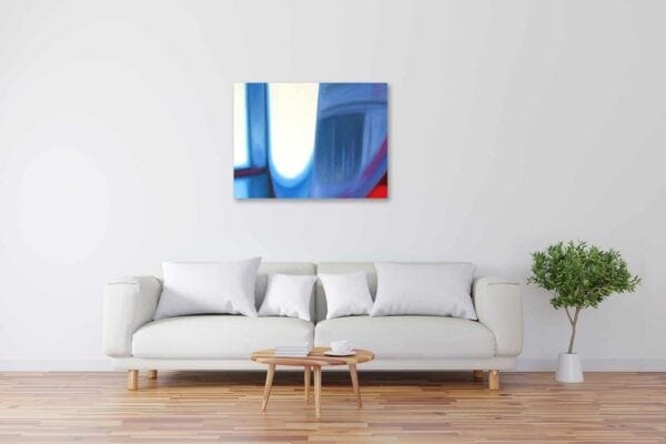 Abstraktes Kunstbild leuchtendes Blau mit Licht künstler