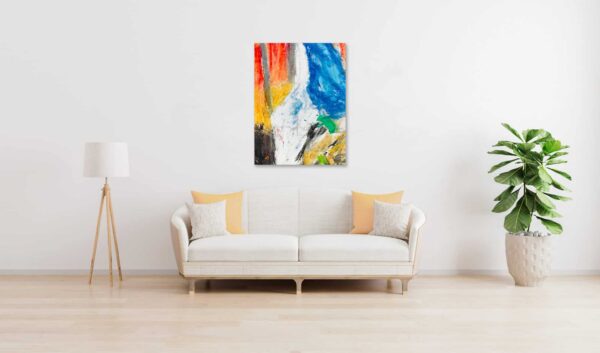 Abstraktes Ölgemälde auf Leinwand farbige Stimmung mit Weiß wandbild