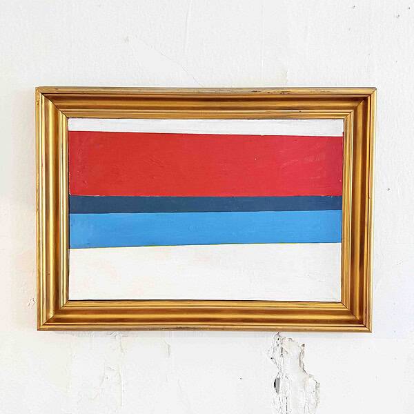 Acrylbild abstrakt expressiv Blau Rot 90 x 64 cm – Bild 2