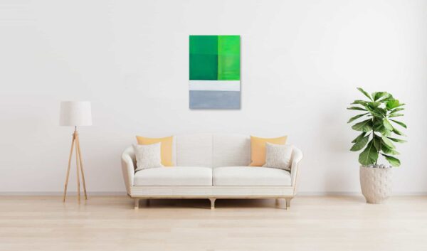 Acrylbild modern Bricks Weiß Grün wandbild