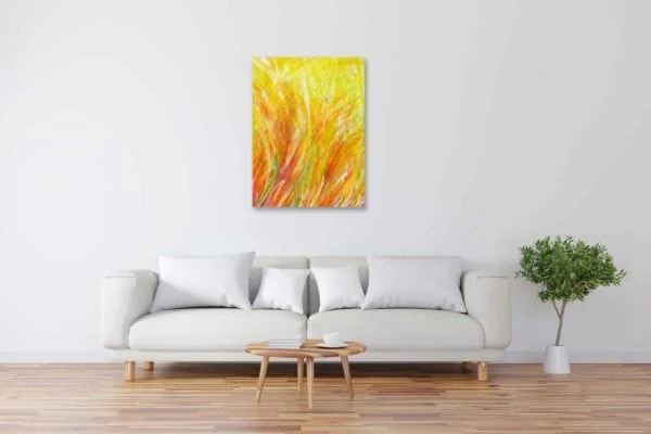 Modernes Acryl Gemälde abstrakte gelbe Phantasie wandbilder