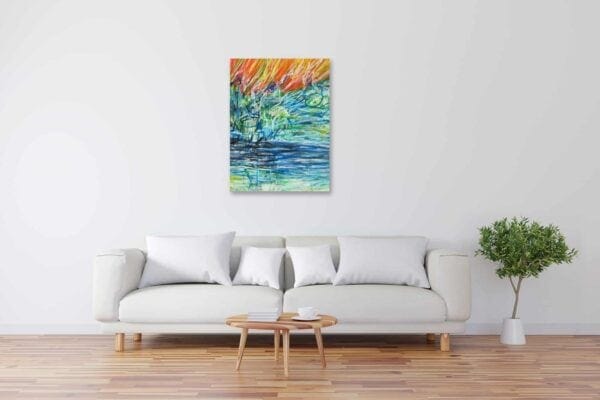 Acrylmalerei Wasserlandschaft - abstrakte Kunst, Naturbild, moderne Wanddekoration, individuelle Auftragsmalerei, künstlerische Wandgestaltung, Originalkunstwerk, kreative Ölgemälde, handgemalte Kunst, zeitgenössische Kunst, personalisierte Wandkunst.