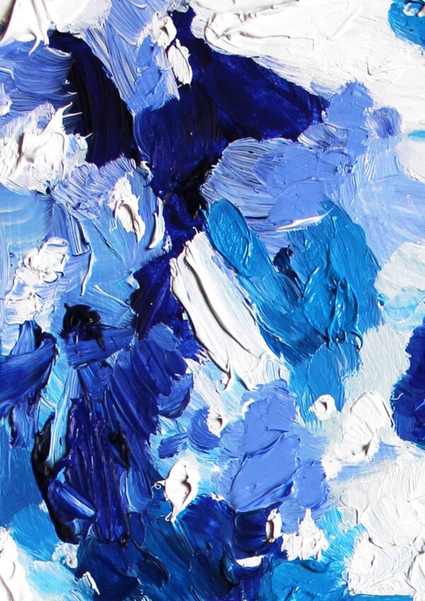 Acryl Gemälde abstrakt blau weiße Flächen
