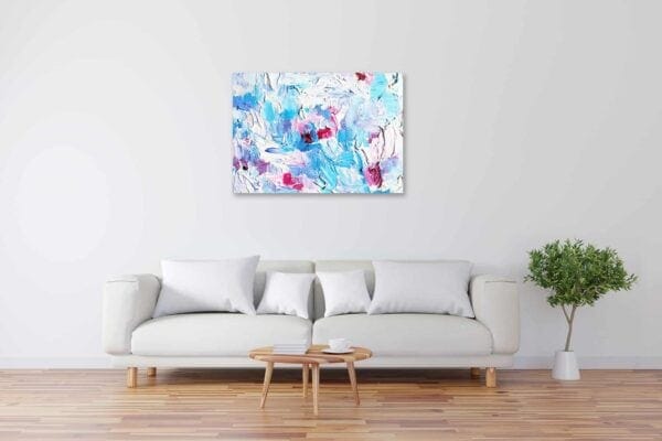 Acryl Gemälde abstrakte Blau Rosa Harmonie bild kaufen