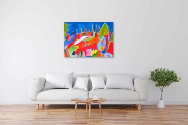 Acryl Gemälde abstrakte farbige Landschaft bild kaufen