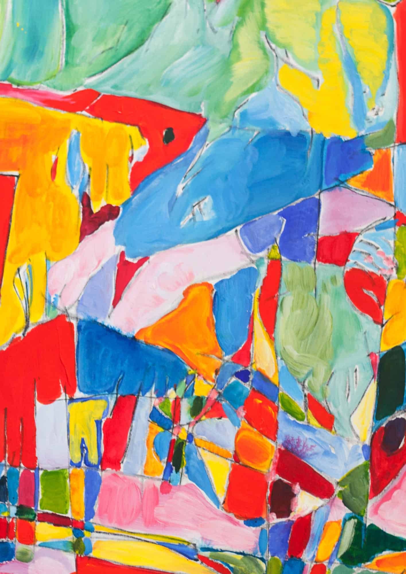 Acryl Gemälde abstrakte spielerische Flächen - handgemalt vom Künstler