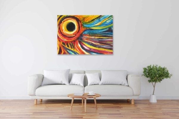 Acryl Gemälde abstrakter Himmel mit Sonnenfinsternis bild kaufen