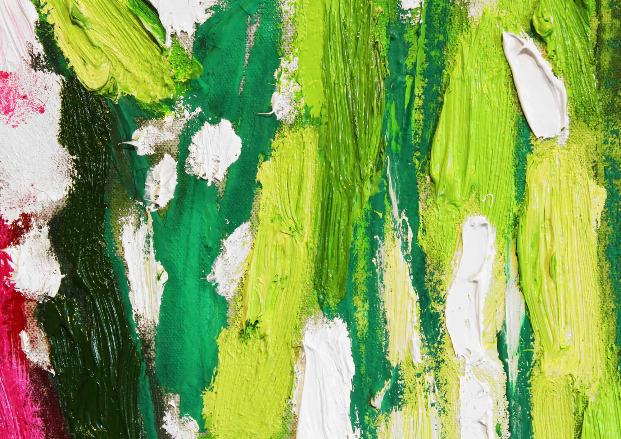 Acryl Gemälde abstraktes helles Grün - handgemalt vom Künstler