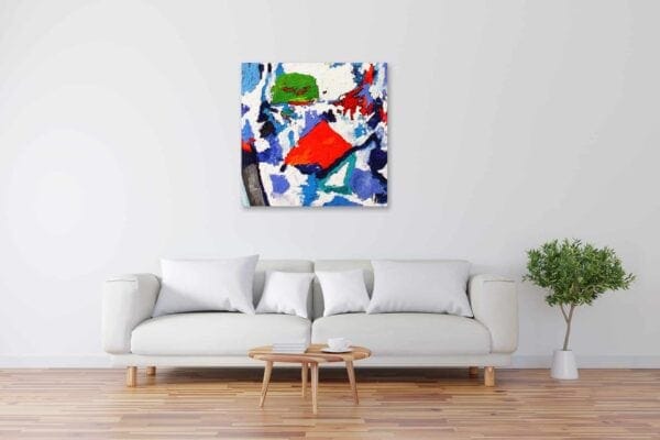Acryl Gemälde abstraktes Rot mit Blau bild kaufen