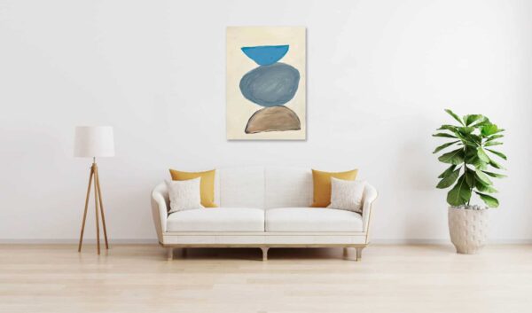 Farbenfrohe abstrakte Malerei, modernes Wandbild, hochwertige Kunst an der Wand, dekorative Kunstwerk, zeitgenössische Auftragsmalerei, Wohnzimmergestaltung, Interior Design, kreative Wanddekoration, moderne Kunst, Künstler Nikolaus Kriese.