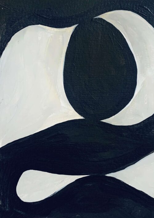 Ölgemälde auf Leinwand minimalistische Form Schwarz Weiß