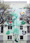 Farbenfrohes Wandbild, modernen Street Art Style, kreative Malerei, Auftragsmalerei und Kunst an Fassaden, urbanes Kunstwerk von Nikolaus Kriese, Murals für Gebäude und öffentliche Räume, kreative Wandgestaltung, Wandkunst.