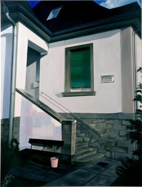 Ölgemälde Villa mit rosa Eimer 200 x 150 cm