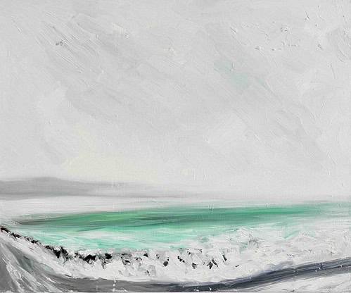 Sanfte Meereswellen in Acryl, abstrakte Meerlandschaft, moderne Wandmalerei, maritime Kunst, individuelle Auftragsmalerei, cooles Farbenspiel, maritime Deko.