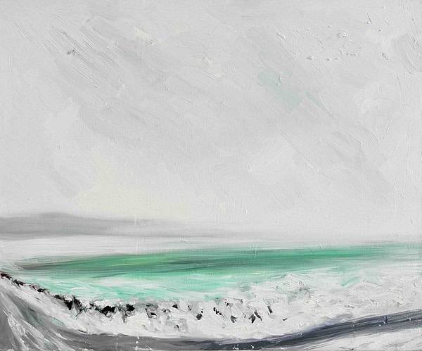 Sanfte Meereswellen in Acryl, abstrakte Meerlandschaft, moderne Wandmalerei, maritime Kunst, individuelle Auftragsmalerei, cooles Farbenspiel, maritime Deko.