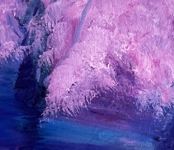 Farbenfrohe Blumenlandschaft in impressionistischem Stil, ideal für Auftragsmalerei und individuelle Kunstwerke.