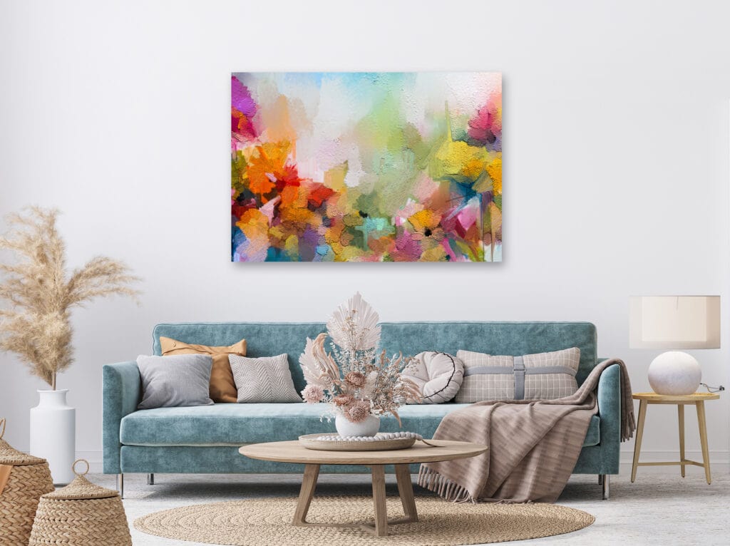 Wandbild Gemälde abstrakte Blumen