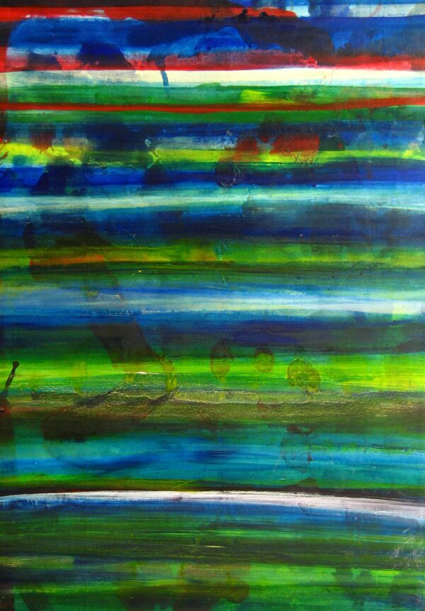 Fluss, 2004, 70 x 100 cm, Acrylfarbe auf Nesselstoff