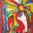 Lebensbaum Acryl Gemälde, abstrakte Kunst, bunte moderne Malerei, Auftragsmalerei von Nikolaus Kriese, expressionistische Wanddekoration, individuelle Kunstwerke, farbenfrohe Bilder für Innenräume.