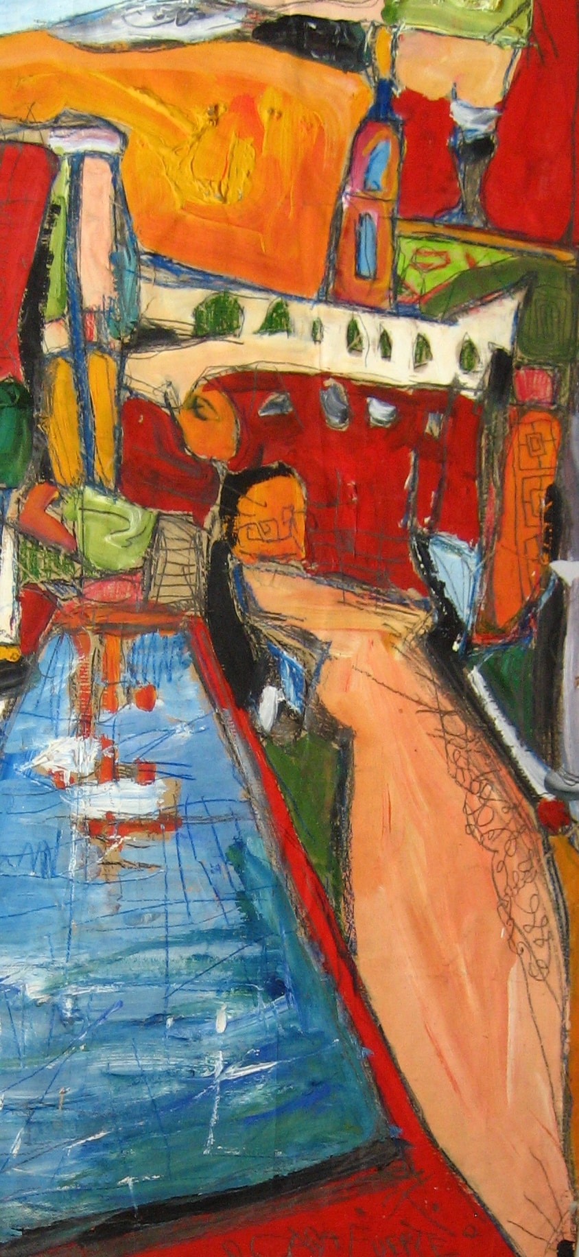 Farbenfrohes abstraktes Gemälde mit urbanem Flair, betont auf kreative Malerei und Auftragsmalerei by Nikolaus Kriese, ideal für moderne Kunstliebhaber.