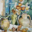 Abstraktes Stillleben mit Blumen und Vasen – zeitgenössische Acrylgemälde 60 x 90 cm