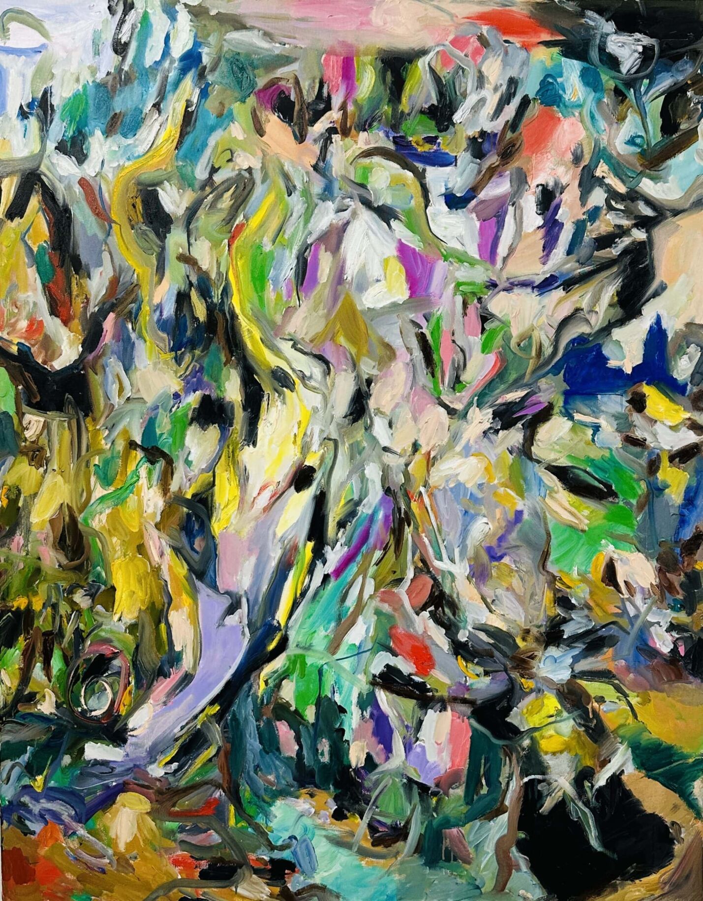 Farbenfrohes abstraktes Gemälde, kreative Mischtechnik, moderne Auftragsmalerei, Ausdrucksstarke Kunstwerke, Nikolaus Kriese Malerei, individuelle Kunst nach Kundenwunsch.