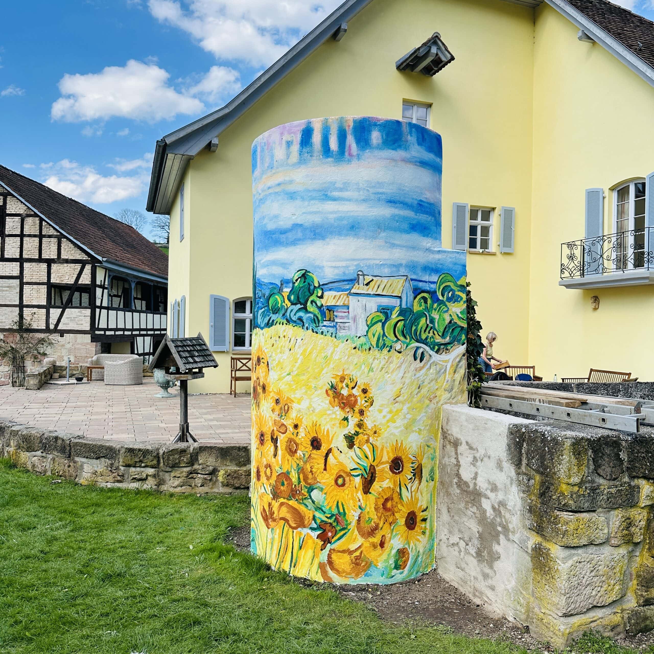 wandmalerei haus fassade van gogh blumen wandmalerei haus fassade van gogh blumen