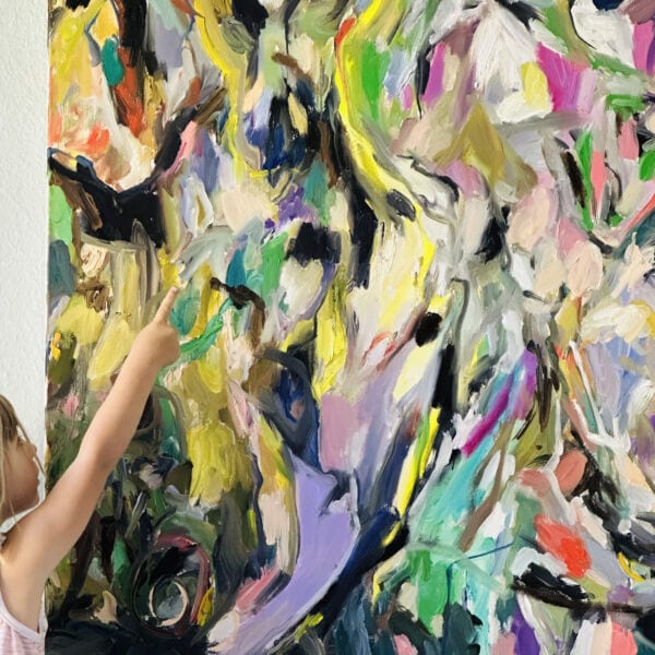 Farbenfrohes abstraktes Gemälde, moderne Malerei, Auftragsmalerei, kreative Kunst, expressionistische Leinwandkunst, individuelles Kunstwerk, farbintensive Ölmalerei, zeitgenössische Kunst, Handgemachte Wanddekoration, künstlerische Wandgestaltung.