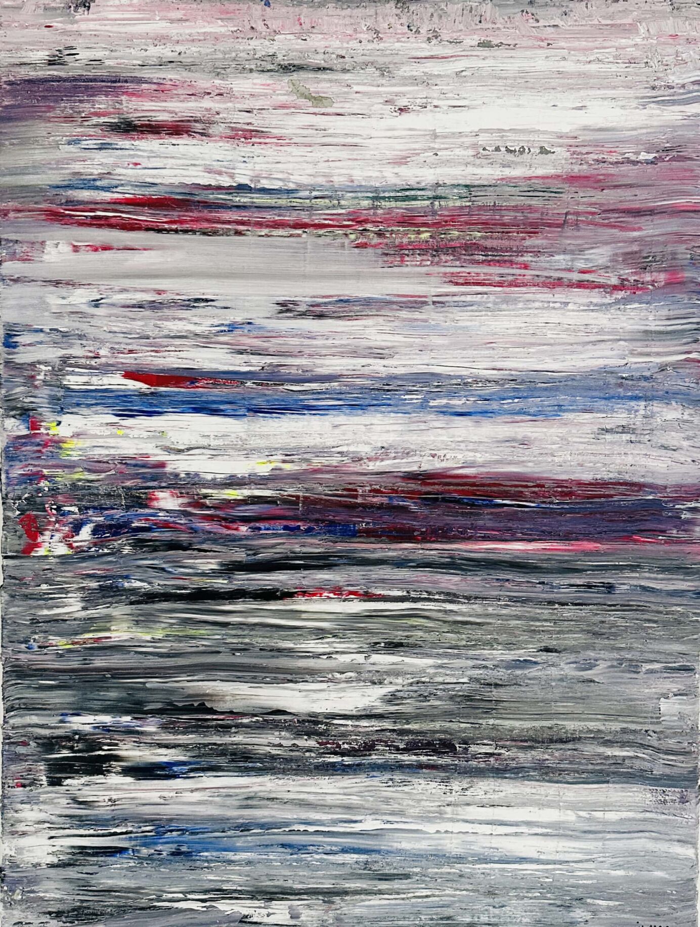 Farbenfrohes abstraktes Gemälde in Öl, expressive Pinselstriche, moderne Malerei, populäre Kunst, Wanddekoration, Auftragsmalerei, zeitgenössische Kunst, Künstler Nikolaus Kriese, individuelle Kunstwerke, hochwertig, kreative Wandgestaltung.