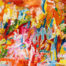 Vivace dipinto astratto con colori ricchi e pennellate espressive, ideale per gli amanti dell'arte e per i dipinti su commissione di Nikolaus Kriese.