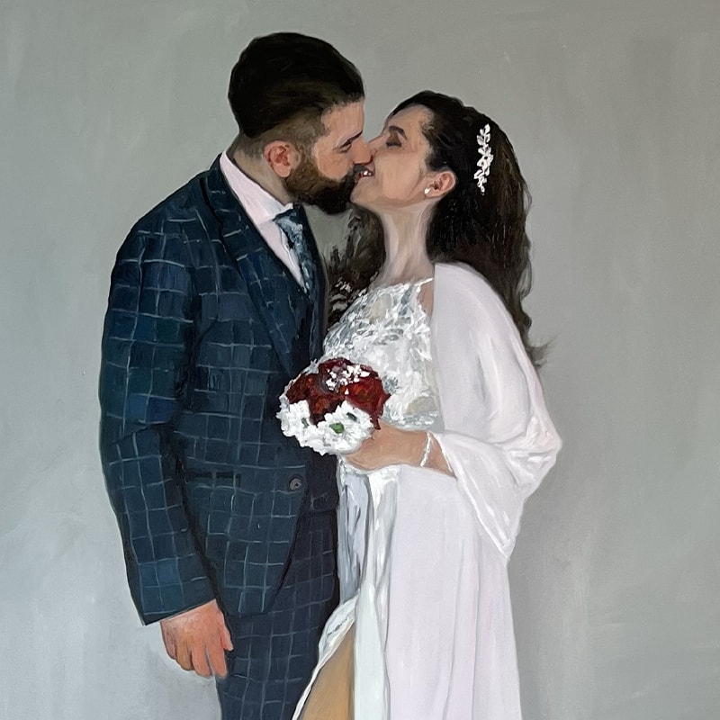 Porträt malen lassen zur Hochzeit Brautpaar Porträt malen lassen zur Hochzeit Brautpaar