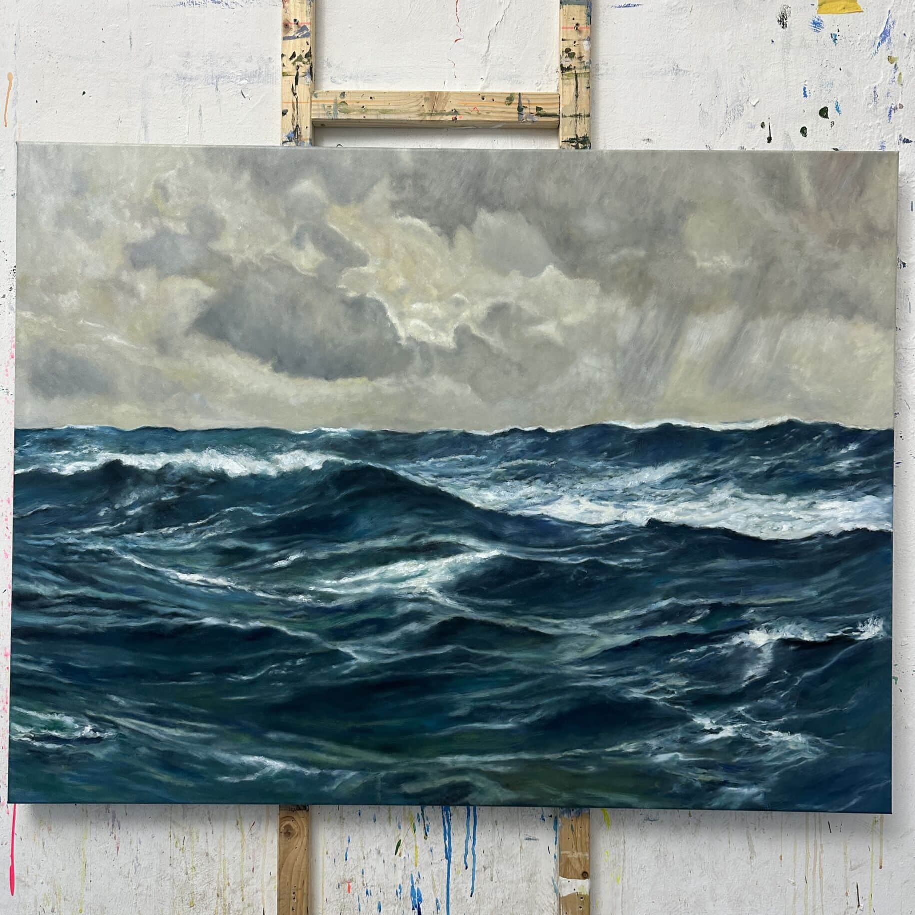 Wasserlandschaft Ölgemälde, Meereswellen, Sturm, maritime Kunst, realistische Malerei, handgefertigte Auftragsmalerei, maritime Szenen, Künstler Nikolaus Kriese, maritime Kunstwerke, Meeresmalerei, marine Acrylkunst, naturgetreue Seebewegung, romantische Meeresbilder, maritime Dekoration.