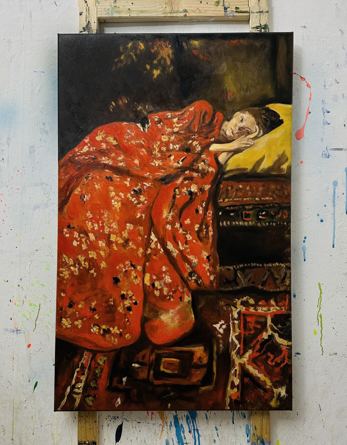 kunstkopie alter meister dame im kimono