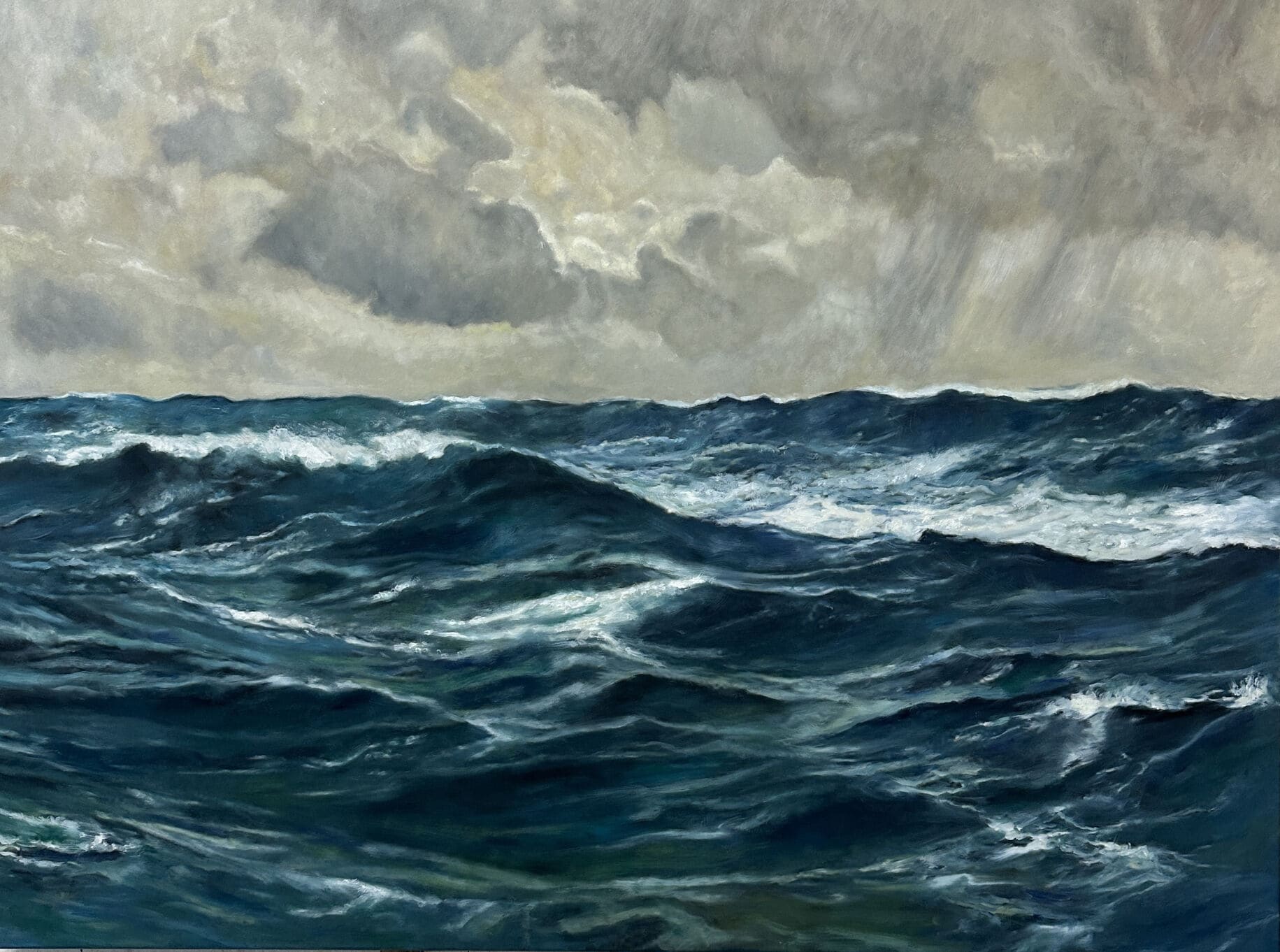 Raue meereswellen in der malerei, maritime kunst, realistische see-landschaft, expressionistische seebilder, aquarell und oil painting, Vogelperspektive, stürmisches meer, nautische kunstwerke, nordsee inspirierte kunst, maritime auftragsmalerei nikolaus kriese.