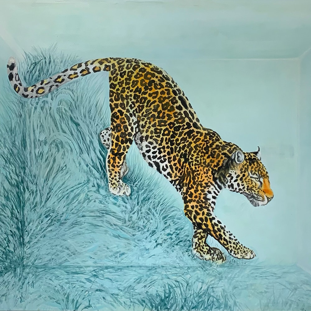 tierbild malen lassen leopard 