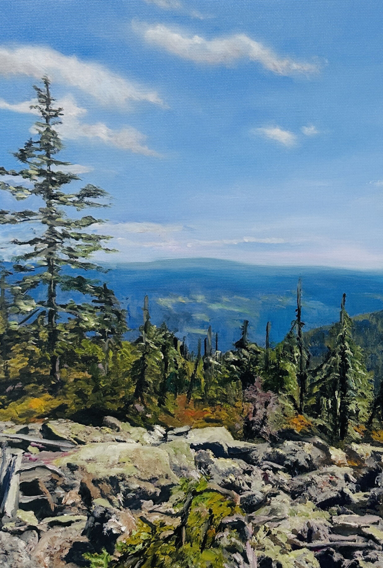 bild malen lassen landschaft mit bergen