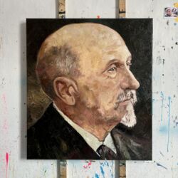 Portraitmalerei nach vorlage pastos ölfarbe