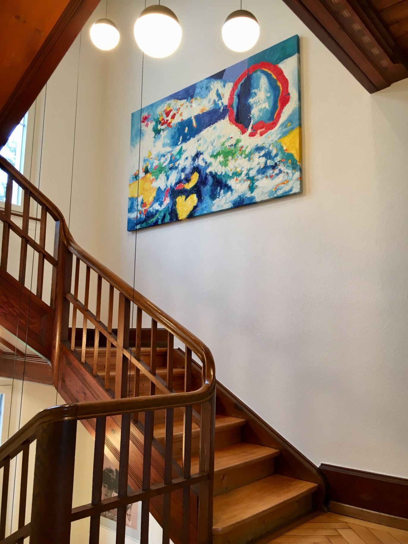 Großformatige Kunst für Innenarchitektur im treppenhaus