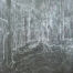 Strukturbild „Waldspuren im Nebel“ – Acrylgemälde in Grautönen mit Linienzeichnung