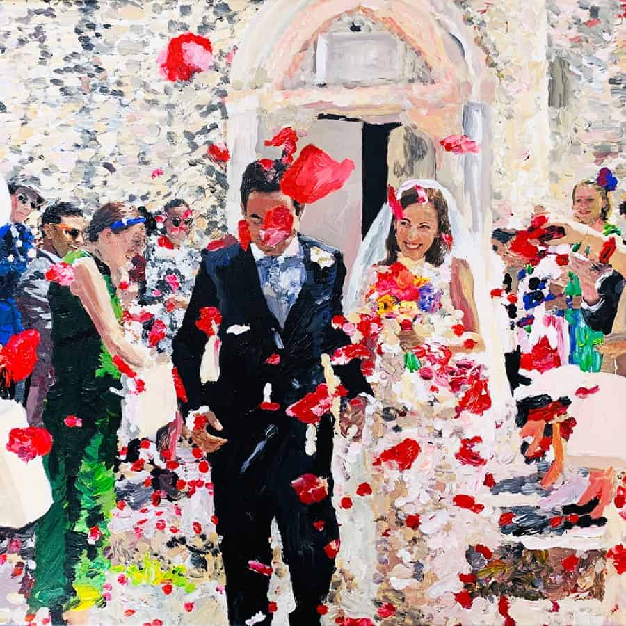 Hochzeitsporträt malen lassen Brautpaar
