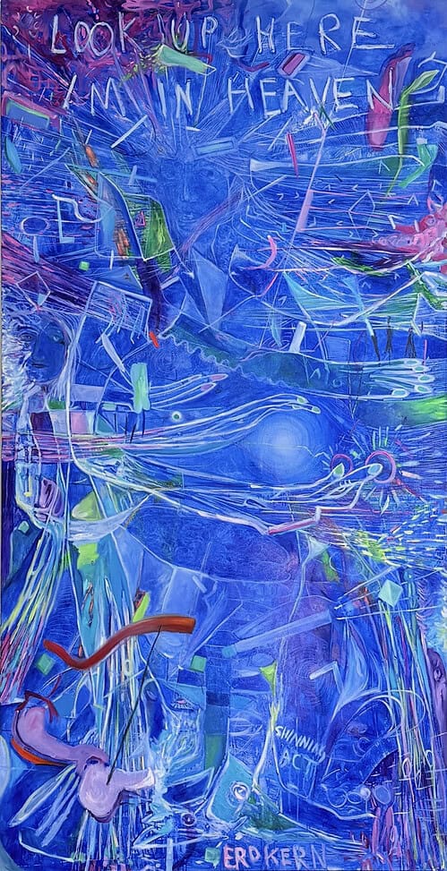 Abstract art featuring vibrant colors and dynamic lines, inspired by the sky and the imagination, created by Nikolaus Kriese.